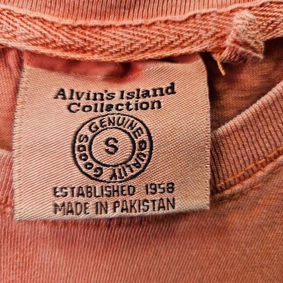 Vtg Alvins Island Collection Tank Top Mens Small Orange Destin Florida Beach Tee - Picture 5 of 10